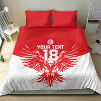 Custom Tunisia Football Bedding Set Eagles of Carthage Spirit - Wonder Print Shop