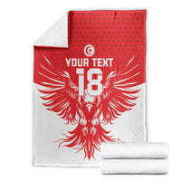 Custom Tunisia Football Blanket Eagles of Carthage Spirit - Wonder Print Shop