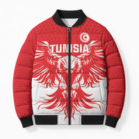 Custom Tunisia Football Bomber Puffer Jacket Eagles of Carthage Spirit - Wonder Print Shop