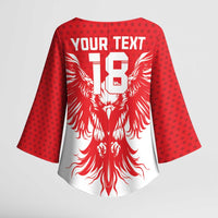 Custom Tunisia Football Kimono Sleeve Blouse Eagles of Carthage Spirit - Wonder Print Shop