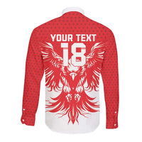 Custom Tunisia Football Long Sleeve Button Shirt Eagles of Carthage Spirit - Wonder Print Shop