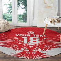 Custom Tunisia Football Round Carpet Eagles of Carthage Spirit - Wonder Print Shop