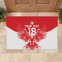 Custom Tunisia Football Rubber Doormat Eagles of Carthage Spirit - Wonder Print Shop