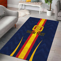 Custom Spain Football Area Rug La Roja With Carnation Pattern