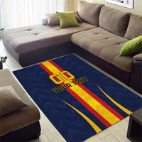 Custom Spain Football Area Rug La Roja With Carnation Pattern