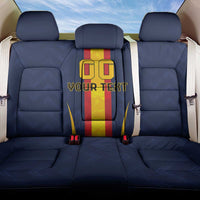 Custom Spain Football Back Car Seat Cover La Roja With Carnation Pattern