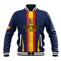 Custom Spain Football Baseball Jacket La Roja With Carnation Pattern