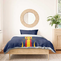 Custom Spain Football Bedding Set La Roja With Carnation Pattern