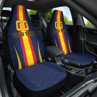 Custom Spain Football Car Seat Cover La Roja With Carnation Pattern