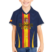 Custom Spain Football Family Matching Off The Shoulder Long Sleeve Dress and Hawaiian Shirt La Roja With Carnation Pattern