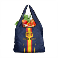Custom Spain Football Grocery Bag La Roja With Carnation Pattern