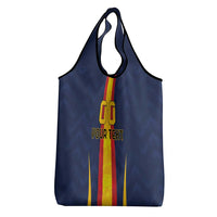 Custom Spain Football Grocery Bag La Roja With Carnation Pattern