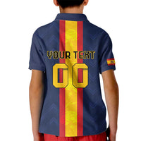 Custom Spain Football Kid Polo Shirt La Roja With Carnation Pattern