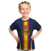 Custom Spain Football Kid T Shirt La Roja With Carnation Pattern