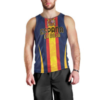 Custom Spain Football Men Tank Top La Roja With Carnation Pattern