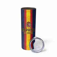Custom Spain Football Skinny Tumbler La Roja With Carnation Pattern
