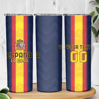 Custom Spain Football Skinny Tumbler La Roja With Carnation Pattern