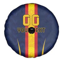 Custom Spain Football Spare Tire Cover La Roja With Carnation Pattern