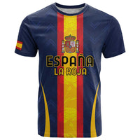 Custom Spain Football T Shirt La Roja With Carnation Pattern