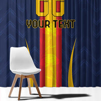 Custom Spain Football Window Curtain La Roja With Carnation Pattern