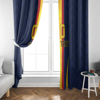 Custom Spain Football Window Curtain La Roja With Carnation Pattern