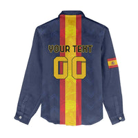 Custom Spain Football Women Casual Shirt La Roja With Carnation Pattern
