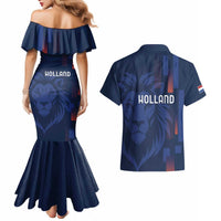 Netherlands Football Couples Matching Mermaid Dress and Hawaiian Shirt Lion Head Simply Het Nederlands Elftal