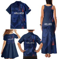 Netherlands Football Family Matching Tank Maxi Dress and Hawaiian Shirt Lion Head Simply Het Nederlands Elftal