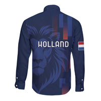 Netherlands Football Long Sleeve Button Shirt Lion Head Simply Het Nederlands Elftal