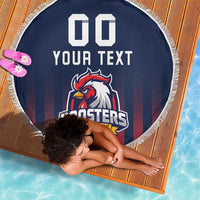 Custom France Football Beach Blanket Les Bleus Gallic Rooster