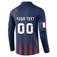 Custom France Football Button Sweatshirt Les Bleus Gallic Rooster