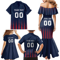 Custom France Football Family Matching Mermaid Dress and Hawaiian Shirt Les Bleus Gallic Rooster