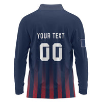 Custom France Football Long Sleeve Polo Shirt Les Bleus Gallic Rooster