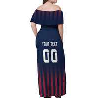 Custom France Football Off Shoulder Maxi Dress Les Bleus Gallic Rooster