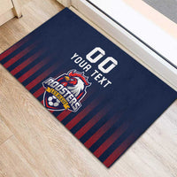 Custom France Football Rubber Doormat Les Bleus Gallic Rooster