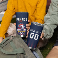 Custom France Football Tumbler Cup Les Bleus Gallic Rooster