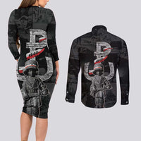 Warsaw Uprising 1944 Couples Matching Long Sleeve Bodycon Dress and Long Sleeve Button Shirt Polska Walczy WWII Insurrectionist