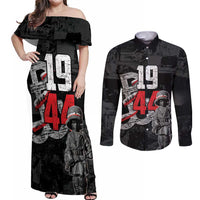 Warsaw Uprising 1944 Couples Matching Off Shoulder Maxi Dress and Long Sleeve Button Shirt Polska Walczy WWII Insurrectionist