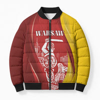 Warsaw Capital of Poland Personalized Bomber Puffer Jacket Syrenka Warszawska Sporty Style