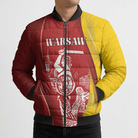 Warsaw Capital of Poland Personalized Bomber Puffer Jacket Syrenka Warszawska Sporty Style