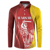 Warsaw Capital of Poland Personalized Button Sweatshirt Syrenka Warszawska Sporty Style