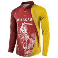 Warsaw Capital of Poland Personalized Button Sweatshirt Syrenka Warszawska Sporty Style