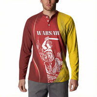 Warsaw Capital of Poland Personalized Button Sweatshirt Syrenka Warszawska Sporty Style