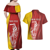 Warsaw Capital of Poland Personalized Couples Matching Off Shoulder Maxi Dress and Hawaiian Shirt Syrenka Warszawska Sporty Style