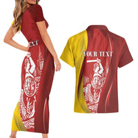 Warsaw Capital of Poland Personalized Couples Matching Short Sleeve Bodycon Dress and Hawaiian Shirt Syrenka Warszawska Sporty Style