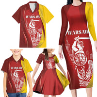 Warsaw Capital of Poland Personalized Family Matching Long Sleeve Bodycon Dress and Hawaiian Shirt Syrenka Warszawska Sporty Style