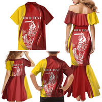 Warsaw Capital of Poland Personalized Family Matching Mermaid Dress and Hawaiian Shirt Syrenka Warszawska Sporty Style