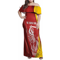 Warsaw Capital of Poland Personalized Family Matching Off Shoulder Maxi Dress and Hawaiian Shirt Syrenka Warszawska Sporty Style