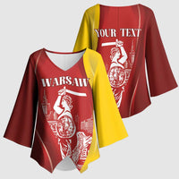 Warsaw Capital of Poland Personalized Kimono Sleeve Blouse Syrenka Warszawska Sporty Style