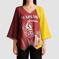 Warsaw Capital of Poland Personalized Kimono Sleeve Blouse Syrenka Warszawska Sporty Style